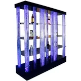 Xlmoebel Barschrank Verkaufsregal mit Wasserwänden Wandbar Flaschenregalen Säulen-LEDs (Led Bar) Hergestellt in Europa weiß
