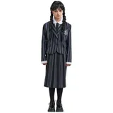 Chaks Wednesday Kostüm Schuluniform Nevermore Wednesday Addams für Kinder Gr. 140-164 schwarz Halloween Fasching (152)