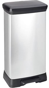 Preisvergleich Produktbild curver DECOBIN SLIM BIN Mülleimer 50,0 l silbermetallic