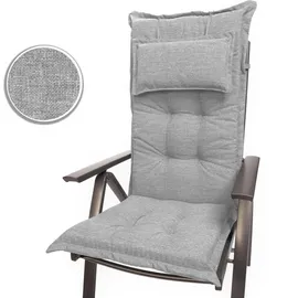 sunnypillow Hochlehner Auflage 120 x 50 x 9 cm grau 6 St.