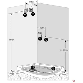 AcquaVapore Duschkabine Komplettdusche Fertigdusche Dusche D60-70T0R 80x120 cm ohne 2k Scheiben Versiegelung