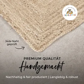 carpetfine Nele Juteteppich Naturfaser", taupe, B:300cm H:6mm L:400cm, Jute, Teppiche, Teppich, geflochtener Wendeteppich aus 100% Jute, quadratisch und als Läufer