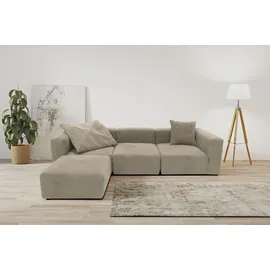 Raum.Id Ecksofa Gerrid L-Form« Cord-Bezug, Modulsofa, bestehend aus Eck- und Mittelelement + Hocker