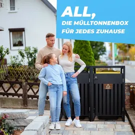 All Mülltonnenbox 2er 60 x 240 cm grau