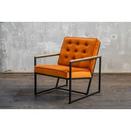 KAWOLA Sessel ARLY Velvet 70 x 80 x 80 cm Cognac