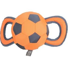 Dehner Wild Nature Hundespielzeug Outdoor Handle Ball, inkl. Quietscher, ca. 35 x 20 x 20 cm, Oxford-Baumwolle, orange