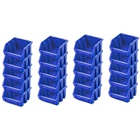 PROREGAL SuperSparSet 20x Sichtlagerbox 1 | HxBxT 7,5x11,6x11,2cm | Blau | Sichtlagerbehälter Sichtlagerkasten Sichtlagerkastensortiment Sortierbehälter Stapelbehälter
