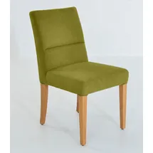 K+W Komfort & Wohnen "GOBY", grün (olive, wildeiche natur), B:49cm T:66cm, Stühle, 4-Fuß-Holzstuhl in Wildeiche geölt, mit hochwertiger Polsterung