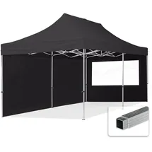 TOOLPORT Faltpavillon Economy 3 x 6 m inkl. 2 Seitenteile schwarz 59030
