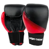 Sport-Thieme Boxhandschuhe Sparring | Schwarz-Rot | Gewicht: 10 oz. | Trainingshandschuh für alle Altersklassen | Aus PU | Atmungsaktive Hand-Innenseite