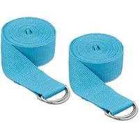 Relaxdays 2er Set, Dehnungshilfe, 250 x 3,8 cm, Yogaband