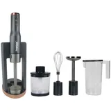 Hagenuk Stabmixer Set Turbo Zerkleinerer Mixer Pürierstab Handmixer Mixer 800W - schwarz