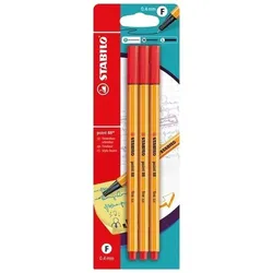 STABILO Fineliner Fineliner point 88 rot 3er Set