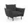 OTTO home Cocktailsessel Stine Polyester 96 x 86 x 86 cm Grau
