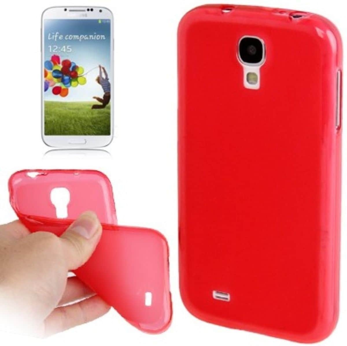 König Design Schutzhülle TPU Case für Handy Samsung Galaxy S4 GT I9500 / GT I9505 / LTE+ GT I9506 / Value Edition (Galaxy S4), Smartphone Hülle, Rot