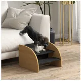 furnicato Hunderampe Haustiertreppe Eiche 38,5L x 38,5B x 30H cm für kleine (1-St) braun