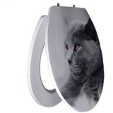 Primaster WC-Sitz mit Absenkautomatik Katze 3D weiß