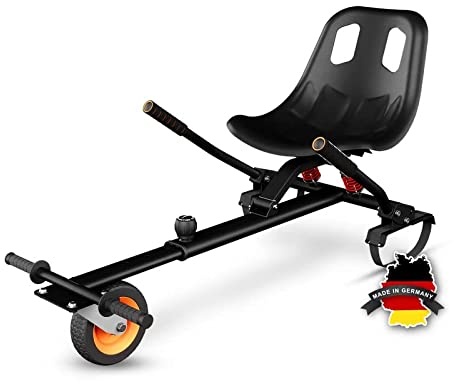 Wheelheels Hovercart für alle 6.5", 8.5" & 10" Hoverboards – Sitz für Self Balance Scooter mit innovativer Federung, Stoßdämpfern & luftgefülltem Frontreifen für mehr Fahrkomfort