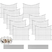 WOLTU Teichzaun Gartenzaun Komplettset, 10 Zaunelemente 11 Befestigungsstäbe, Steckzaun Metall, Gitterzaun Unterbogen, Zaun für Hunde, Schwarz