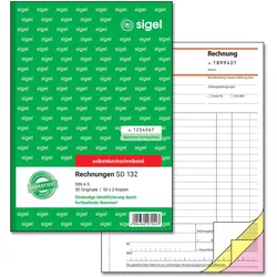 SIGEL Formularbuch Rechnung mit fortlaufenden Nummern DIN A5 3x 50 Seiten