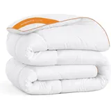 songmics home Bettdecke, 200 x 200 cm mit 8 Schlaufen, wolkenweiß