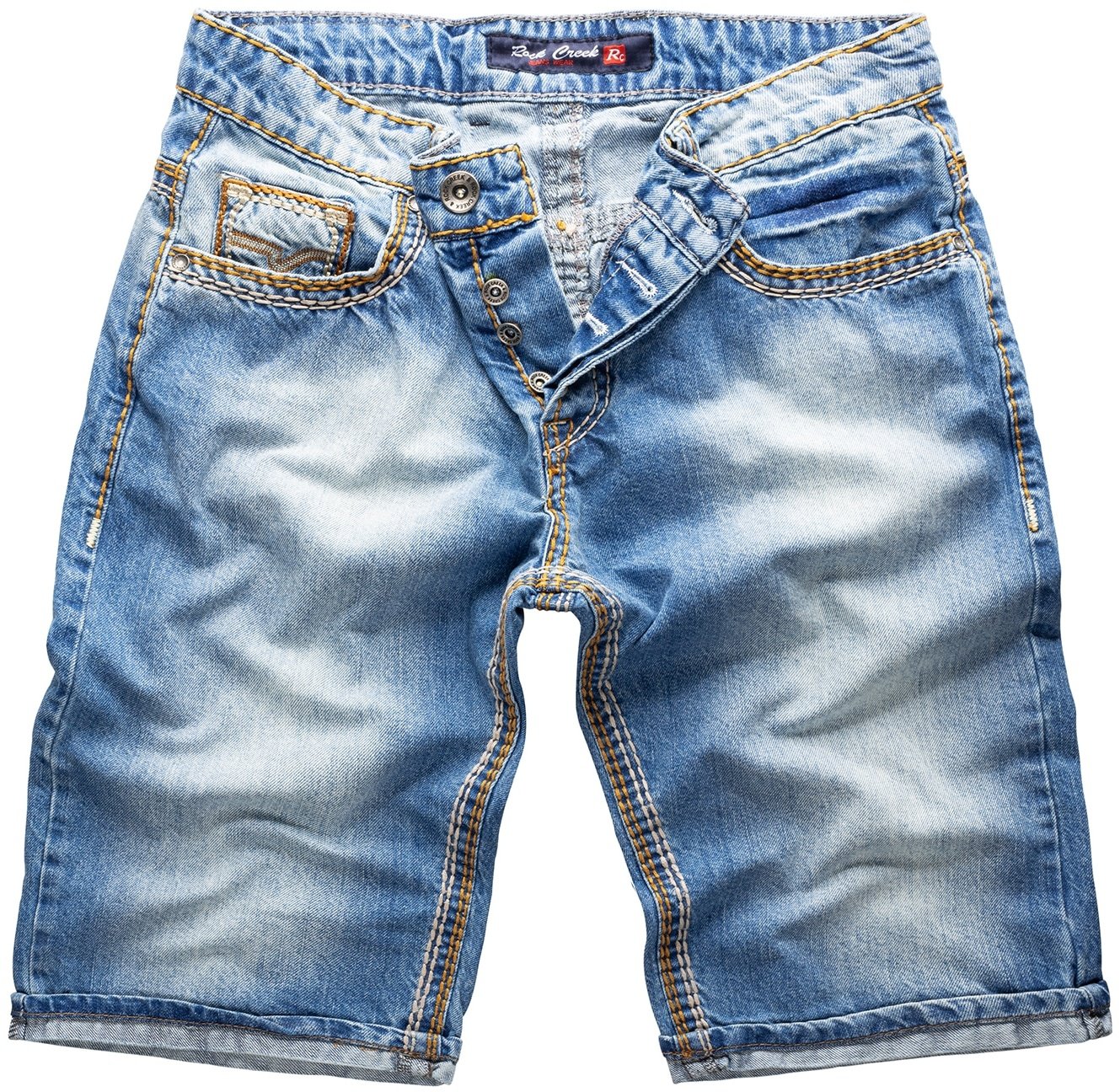 Rock Creek Shorts Jeansshorts dicke Naht Regular Fit