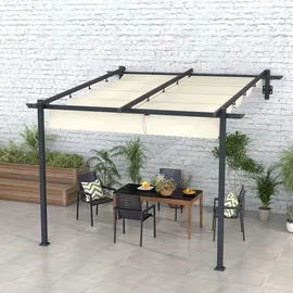 Outsunny Pergola 297 x 297 cm creme