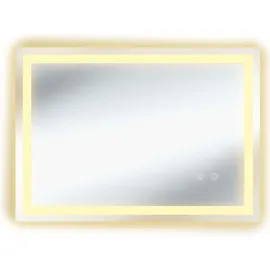 Tectake tectake® Rechteckiger LED Spiegel mit Touchschalter, 3 Lichtfarben Dimmbar,