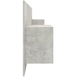 vidaXL Kopfteil mit Nachttischen Betongrau Holzwerkstoff