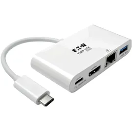 Eaton Power Quality Eaton Usb-c Multiport Adapter - Hdmi Usb 3.0 Port Gbe 60w Pd Charging Hdcp White (u444-06n