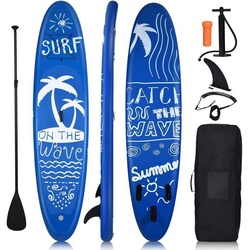 COSTWAY SUP-Board Paddling Board, mit Rucksack, Pumpe, Reparaturset blau 297 x 75 x 16 cm