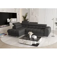 Fun Möbel Ecksofa Schlafsofa Stoff 2-Sitzer Grau