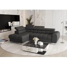 Fun Möbel Ecksofa Schlafsofa Stoff 2-Sitzer Grau