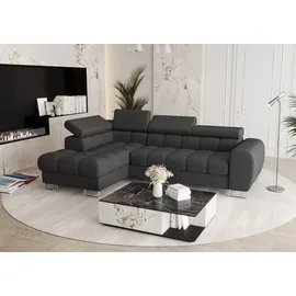 Fun Möbel Ecksofa Schlafsofa Stoff 2-Sitzer Grau