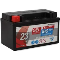 CARTEC Gel Motorradbatterie YTX7A-BS 6Ah 90A