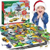 XDeer Spielzeug-Adventskalender Weihnachtskalender für Jungs,Autos Spiele ab 2-7 Geschenk, 24 Stk vielschiedene Überraschungen,Geschenk für Kinder rot