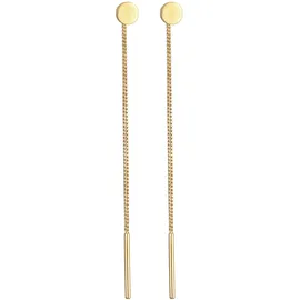 Elli Ohrringe, 925 Silber Plättchen Minimal Basic Durchziehen gold, | Gr.: onesize,