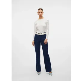 Vero Moda Langarmshirt VERO MODA "VMLISA LS TOP JRS NOOS", Damen, Gr. M, weiß (snow weiß), Jersey, Obermaterial: 100% Baumwolle, unifarben, normal, Rundhals, Shirts Langarmshirt