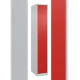 C+P Spind Classic PLUS, 1 Abteil, HxBxT 185x30x50cm, Zylinderschloss, Hellgrau/Rot von PROREGAL