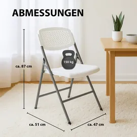 Trutzholm Klappstuhl 59 x 59 x 108 cm weiß 2 St.