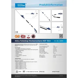 Güde HST 18-0 ohne Akku