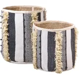 Beliani Aufbewahrungskorb 2er Set 40 x 40 x 40 cm Beige/Grau