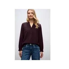 STREET ONE Cordbluse mit Rüschen - Rot - 34