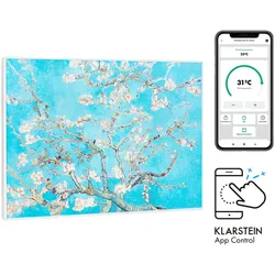 Klarstein Wonderwall Air Art Smart Infrarotheizung 80x60cm 500W Wandmontage Blüten Mehrfarbig