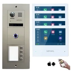 4 Familienhaus 2 Draht BUS WLAN Türsprechanlage Fingerprint , Außenstation in Edelstahl für Aufputz oder Unterputz Montage