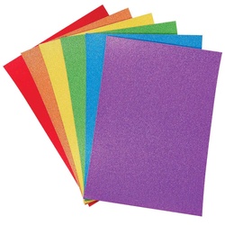 Glitzer A4 Karton in Regenbogenfarben (pro Set 20) Bastelbedarf Pappe & Papier