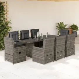 vidaXL Garten-Essgruppe 9-tlg. Grau
