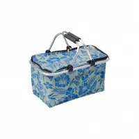 Testrut Einkaufskorb Axentia Blumen-Dekor blau