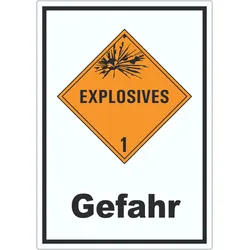 Aufkleber Explosionsgefahr Gefahr Explosives A1 (594x841mm)