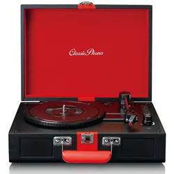 Lenco Plattenspieler mit Bluetooth®-Empfang und eingebauten Lautsprechern Schwarz / Rot